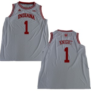 Men Indiana #1 Bob Knight White Basketball Jersey 237044-792