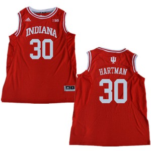 Mens Indiana University #30 Collin Hartman Red Stitched Jersey 589662-407