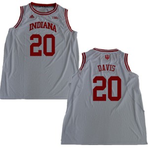 Men's Indiana #20 De'Ron Davis White Official Jerseys 124930-608