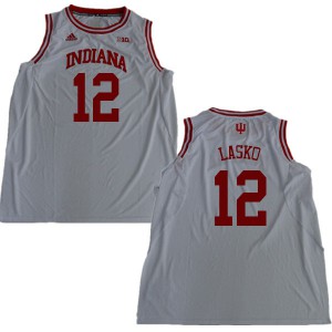 Men Indiana University #12 Ethan Lasko White Stitched Jerseys 934235-982