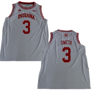 Men's Indiana University #3 Justin Smith White Embroidery Jerseys 288739-334