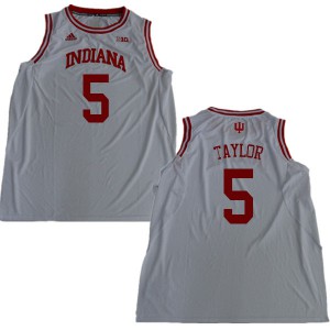 Mens Hoosiers #5 Quentin Taylor White Official Jersey 340248-865