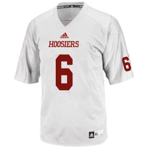 Mens Hoosiers #6 Tevin Coleman White Embroidery Jerseys 893930-959