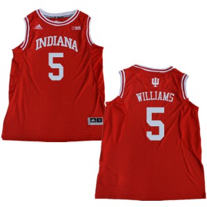 Mens Hoosiers #5 Troy Williams Red Embroidery Jersey 468624-880