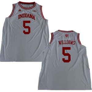 Men Indiana University #5 Troy Williams White Embroidery Jersey 449138-938