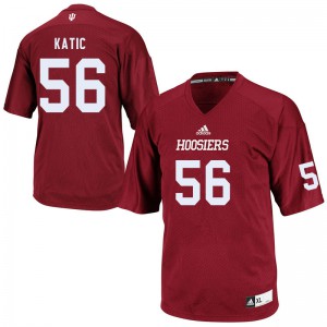 Men's IU #56 Mike Katic Crimson Stitched Jerseys 187021-916