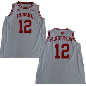 Men Indiana #12 Jacquez Henderson White Stitch Jerseys 295319-936