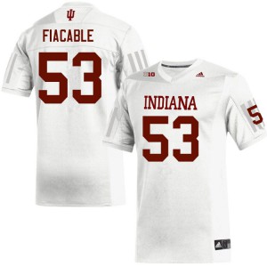 Men's Indiana University #53 Vinny Fiacable White Embroidery Jersey 596745-305