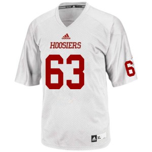 Mens Indiana Hoosiers #63 Andy Buttrell White High School Jersey 912643-878
