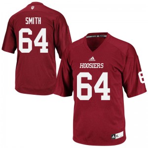 Mens Indiana Hoosiers #64 Ryan Smith Crimson Official Jersey 309762-642