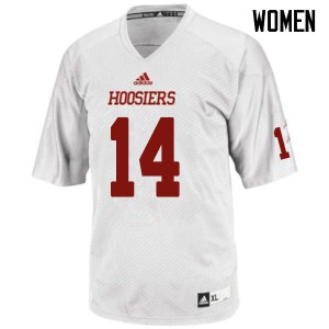 Women's Hoosiers #14 Andre Brown Jr. White College Jerseys 165763-880