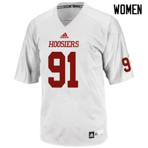 Women Indiana Hoosiers #91 Jacob Robinson White Stitched Jersey 729985-493
