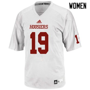 Womens Indiana University #19 Jonah Morris White Stitch Jerseys 417433-954