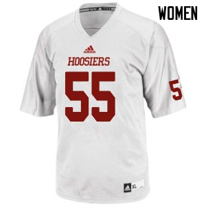 Women Indiana University #55 Michael McGinnis White Embroidery Jerseys 647205-156