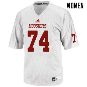 Women's Indiana Hoosiers #74 Nick Marozas White Football Jersey 225519-848