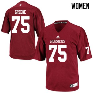 Womens IU #75 Tommy Greene Crimson Official Jerseys 135885-473