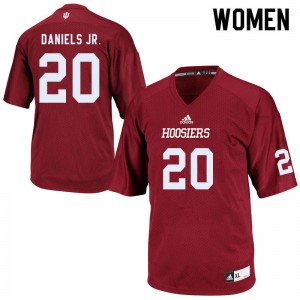 Womens Indiana University #20 Joseph Daniels Jr. Crimson Embroidery Jerseys 519711-747