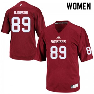 Women's Hoosiers #89 Matt Bjorson Crimson High School Jerseys 100534-435