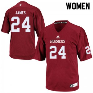 Women's Indiana Hoosiers #24 Sampson James Crimson College Jerseys 744030-494