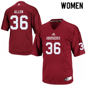 Womens Indiana Hoosiers #36 Will Allen Crimson College Jerseys 311866-847