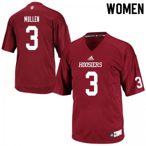 Womens Hoosiers #3 Tiawan Mullen Crimson Football Jerseys 626409-886
