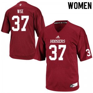 Women's IU #37 Ty Wise Crimson Stitched Jersey 586785-741