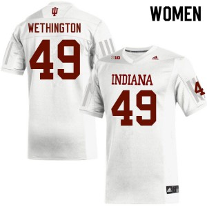 Womens Indiana Hoosiers #49 Brett Wethington White Stitch Jersey 420239-203