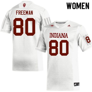 Women's Indiana University #80 Chris Freeman White Alumni Jersey 975679-233
