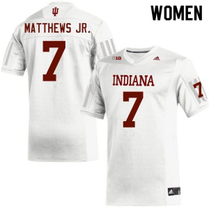 Women's Indiana #7 D.J. Matthews Jr. White Football Jerseys 256818-450