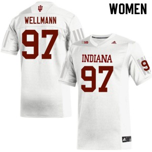 Womens Hoosiers #97 Jake Wellmann White Player Jerseys 103230-698