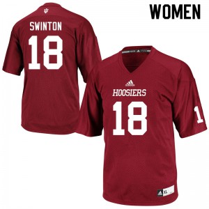 Womens Indiana #18 Javon Swinton Crimson Official Jersey 870930-294