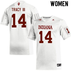 Women Indiana Hoosiers #14 Larry Tracy III White Official Jersey 774675-226