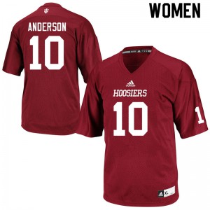 Womens Indiana University #10 Ryder Anderson Crimson NCAA Jerseys 124337-494