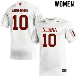 Women Indiana University #10 Ryder Anderson White Stitched Jerseys 586631-535