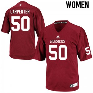 Women's Hoosiers #50 Zach Carpenter Crimson Embroidery Jersey 104318-453