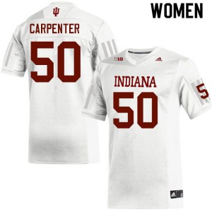 Womens Indiana #50 Zach Carpenter White Embroidery Jerseys 575976-721
