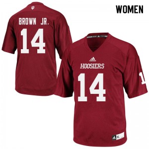 Womens IU #14 Andre Brown Jr. Crimson University Jerseys 356544-915