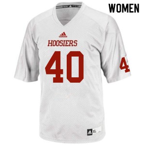 Women's Indiana Hoosiers #40 Cameron Williams White Embroidery Jersey 817905-925
