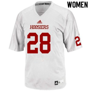 Womens Indiana Hoosiers #28 Charlie Spegal White Football Jersey 411438-389