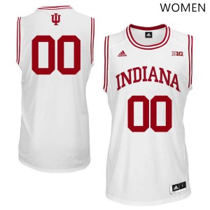 Women's Indiana University #00 Custom White Basketball Jersey 451280-657