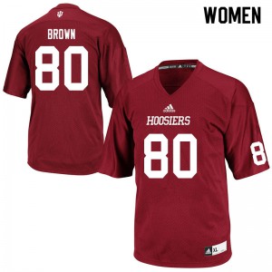 Womens Hoosiers #80 Da'Shaun Brown Crimson High School Jerseys 441288-599