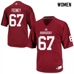 Women's Hoosiers #67 Dan Feeney Crimson College Jerseys 109428-479