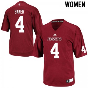 Women's Indiana Hoosiers #4 David Baker Crimson Stitched Jerseys 440838-403