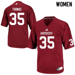 Women's Indiana Hoosiers #35 DeKaleb Thomas Crimson Stitched Jerseys 437480-619