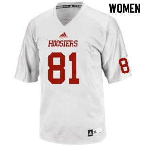 Women Indiana Hoosiers #81 Gary Cooper White NCAA Jerseys 905471-747