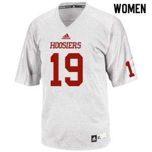 Women Indiana Hoosiers #19 Josh Sanguinetti White Football Jersey 946720-948