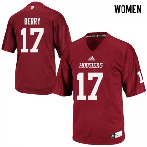 Women's Hoosiers #17 Justin Berry Crimson Official Jersey 215308-457