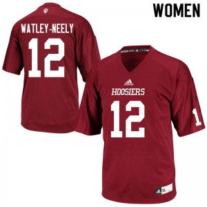 Women's Hoosiers #12 Lem Watley-Neely Crimson Stitched Jerseys 422900-915