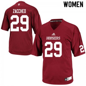 Womens IU #29 Liam Zaccheo Crimson Football Jersey 453519-717