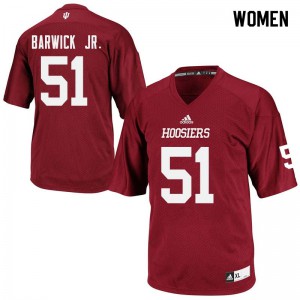 Womens IU #51 Mike Barwick Jr. Crimson Official Jersey 113015-452